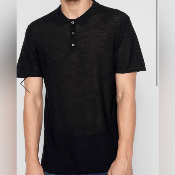 NWT, Short Sleeve Sweater Polo in Black - Picture 2 of 5